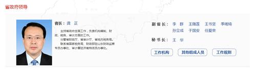 山东省政府领导分工调整 最新班子“一正七副”